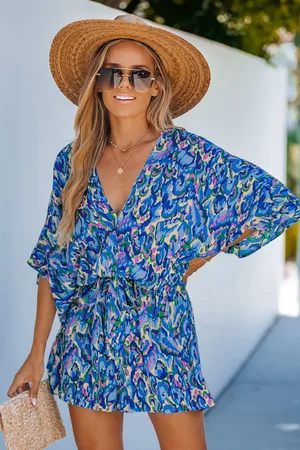 Cupshe Romper met trekkoord en abstracte print