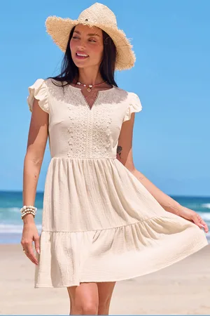 Cupshe Op een picknick beige mini-jurk