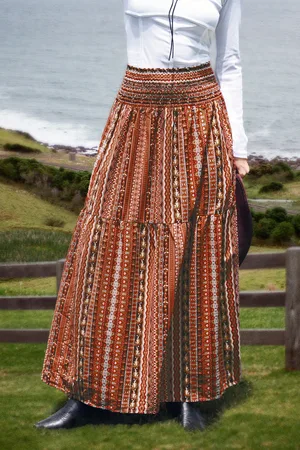 Cupshe Boho gesmokte taille maxi rok