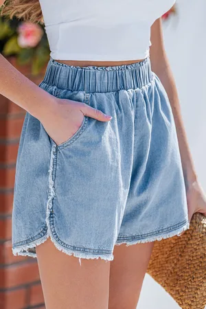 Cupshe Denim shorts met ruwe randen