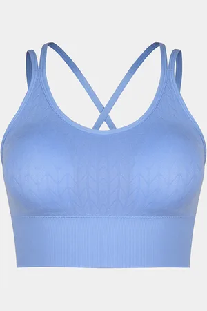 Cupshe Naadloze blauwe mouwloze crop top met ronde hals