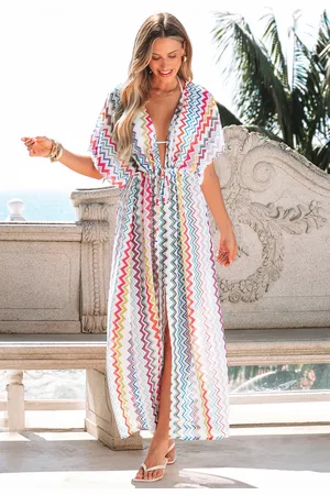 Cupshe Rainbow Rhapsody Chevron Cover-Up Kimono