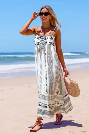 Cupshe Bohemian Bliss zwarte midi-jurk
