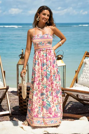 Cupshe Papaya Punch Floral Maxi-jurk