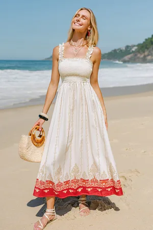 Cupshe Coconut Sky tweekleurige maxi-jurk