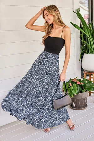 Cupshe Frilly Fleur Floral Maxi-rok
