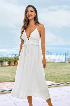 Cupshe Freckle Glow Witte Midi-jurk