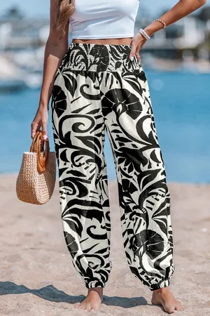 Cupshe Artistieke kust bloemen cover-up broek