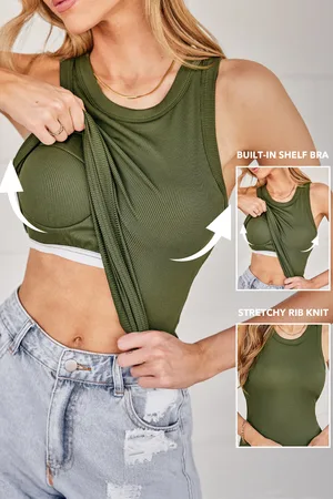 Cupshe Ceder Schaduw Groen Top