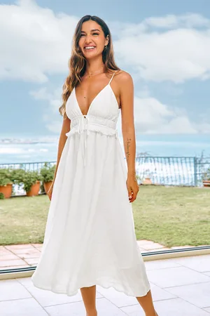 Cupshe Freckle Glow Witte Midi-jurk