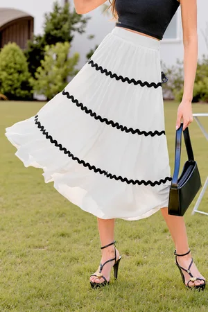 Cupshe Side Note Witte Midi-rok