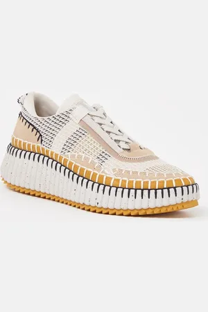 Chloé Nama sneaker met gebreid bovenwerk en suède details