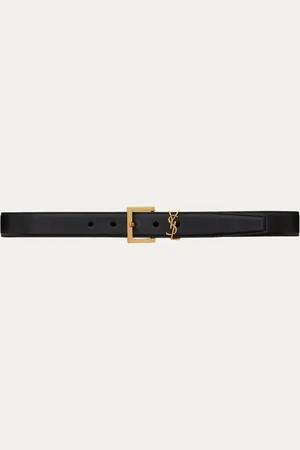 Saint Laurent Monogram riem van kalfsleer