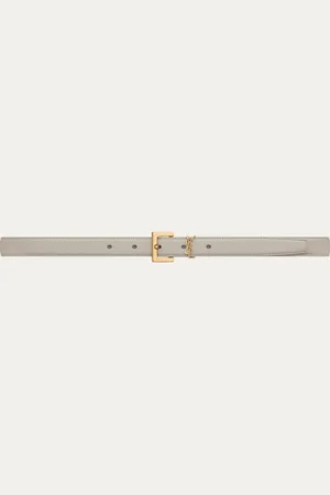 Saint Laurent Narrow Monogram riem van kalfsleer