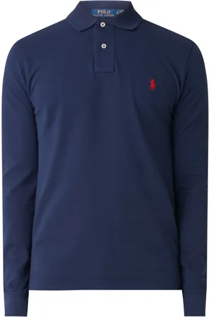 Ralph Lauren Slim fit polo van piqué katoen met lange mouw
