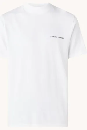 Samsøe Samsøe Norsbro T-shirt met opstaande kraag en logo