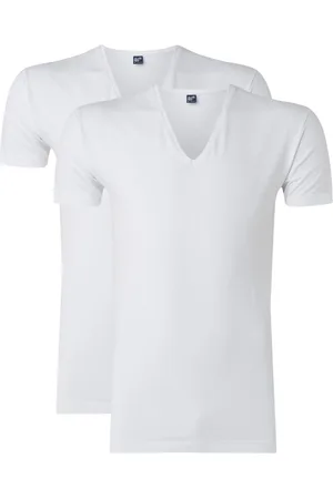 Alan Red Nov body fit T-shirt met V-hals in 2-pack
