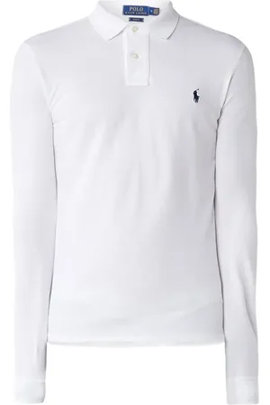 Ralph Lauren Slim fit polo van piqué katoen met lange mouw