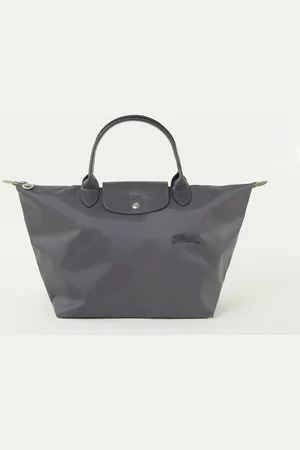 Longchamp Le Pliage Green handtas M met leren details