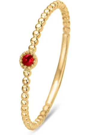 Diamond Point Geelgouden ring 0-04 ct robijn Joy