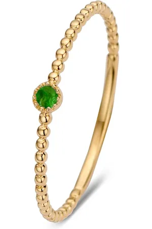 Diamond Point Geelgouden ring 0-04 ct smaragd Joy