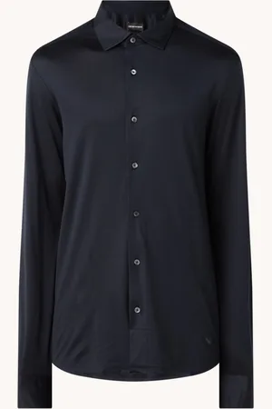 Emporio Armani Slim fit overhemd in lyocellblend