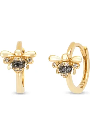 Diamond Point Geelgouden oorsieraden, 0-08 ct diamant, Queen Bee