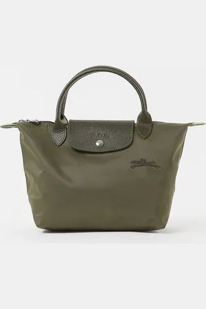 Longchamp Le Pliage Green handtas S met leren details
