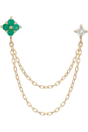 ANNA + NINA Enchanted Chain enkele oorsteker van 14 karaat