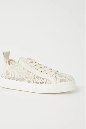 Chloé Lauren sneaker van kant met kalfsleren details