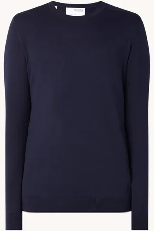 SELECTED Berg fijngebreide pullover met ronde hals