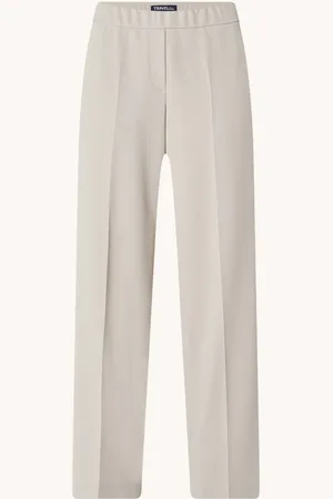 Atelier Gardeur Franca mid waist wide fit pantalon met persplooi