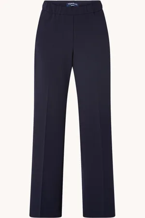 Atelier Gardeur Franca mid waist wide fit pantalon met persplooi
