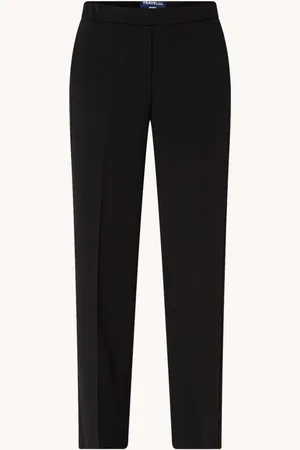 Atelier Gardeur Franca mid waist wide fit pantalon met persplooi