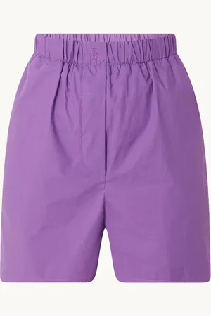 The Frankie Shop Liu high waist wide fit korte broek met elastische band