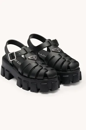 Prada Monolith sandaal van rubber met logo
