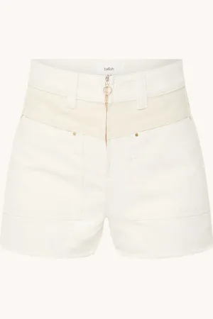 Bash Cdavid high waist straight fit korte broek met opgestikte zakken