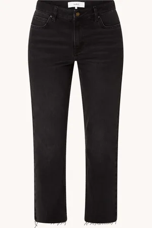 Bash Evan mid waist straight leg cropped jeans met stretch