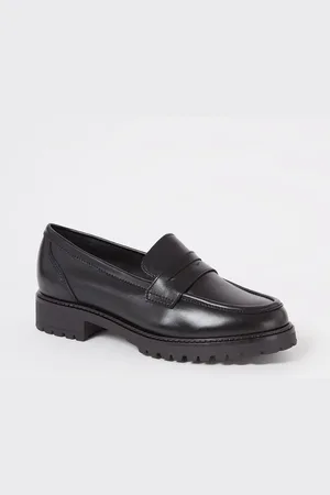 Dune Wide Fit Gild loafer van leer
