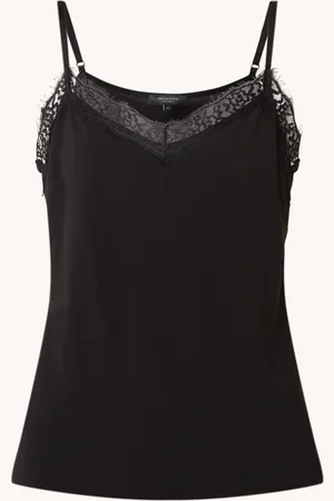 Claudia Sträter Spaghetti top met details van kant