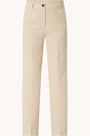 Modstrom Gale high waist straight fit pantalon met steekzakken en persplooi
