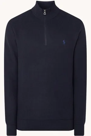 Ralph Lauren Fijngebreide pullover met halve rits en logoborduring