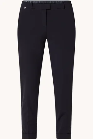 HUGO BOSS Tobaluka mid waist slim fit cropped pantalon van travelstof