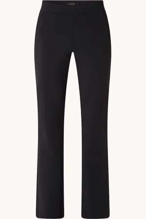 Claudia Sträter Mid waist flared fit pantalon van jersey met steekzakken