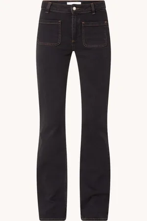 Bash Ross mid waist flared jeans met donkere wassing