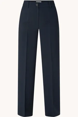 Modstrom Gale high waist straight fit pantalon met steekzakken en persplooi
