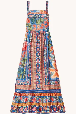Farm Rio Midi jurk met print en strikdetail