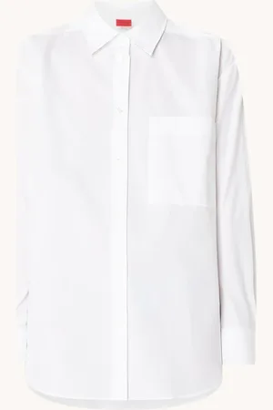HUGO BOSS Oversized blouse met borstzak en logoborduring