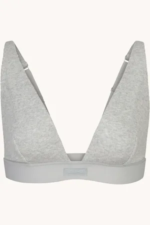 SKIMS Cotton Rib plunge bralette met ribstructuur