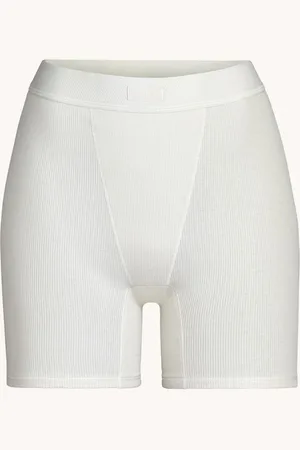 SKIMS Cotton Rib high waist korte loungebroek met ribstructuur